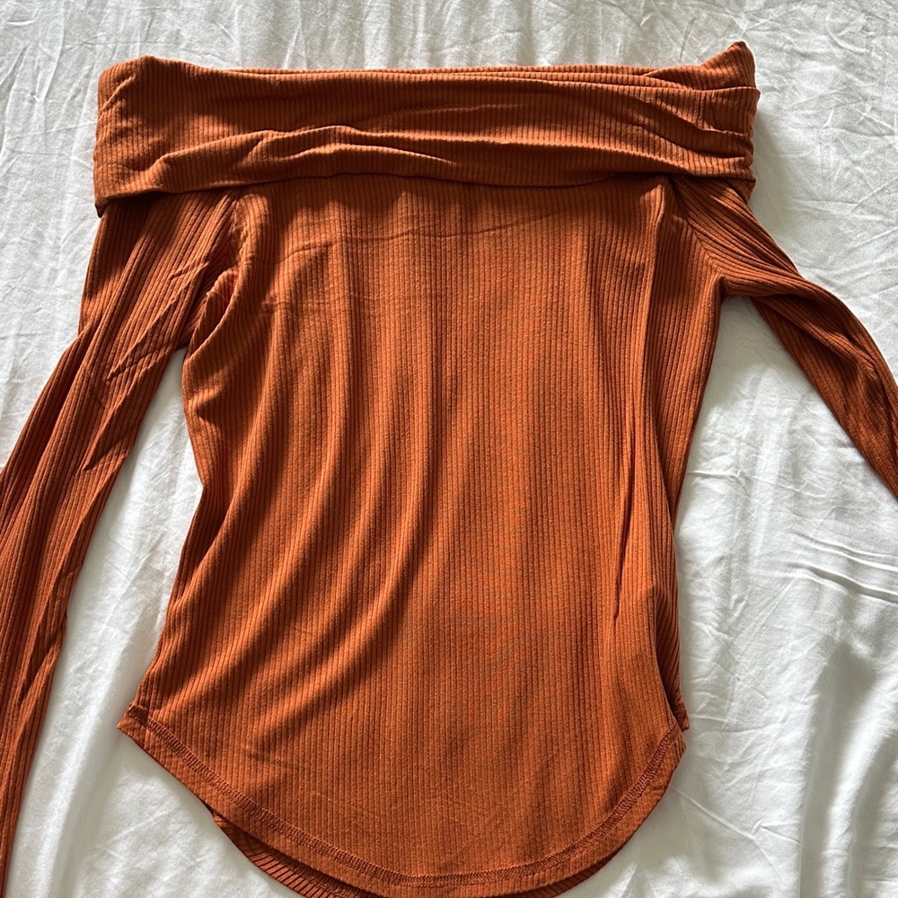 Forever 21 Rust Ribbed Knit Top